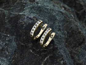 Серьги из желтого золота с бриллиантами э0301сг05152100