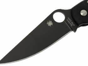 Нож складной Military™ Model - Spyderco C36GPBK, сталь Crucible CPM® S30V™ Black DLC coated Plain, рукоять стеклотекстолит G10, чёрный
