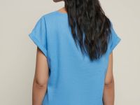 Блузка с коротким рукавом и добавлением льна