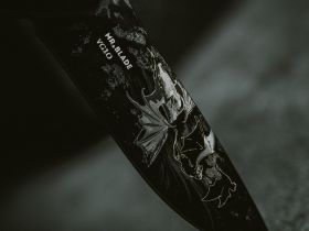 Складной нож Mr.Blade Hellcat Mini LE Ghost blackwash, сталь VG-10, рукоять Black G10