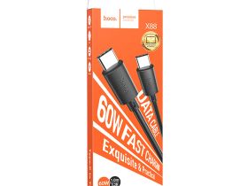 Кабель Hoco X88 60W Gratified (Type-C) на (Type-C) 100см силиконовый (черный)