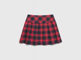 Юбка мини в складку для девочек, Красный