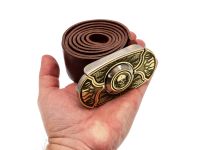 Ремень-нож Череп Keeperbelt, латунь