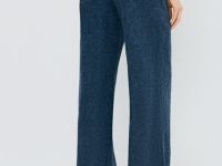 Широкие джинсы с мягкой фактурой, Синий