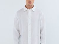 Рубашка изо льна, Белый