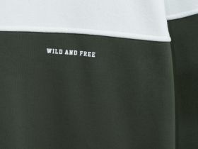 Свитшот колор-блок с надписью, Зеленый