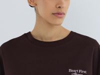 Футболка оверсайз с вышивкой, Коричневый