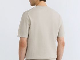 Футболка из текстурной ткани, Бежевый