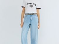 Футболка с контрастной отделкой, Белый