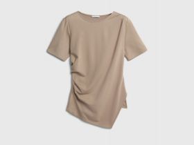Футболка с драпировкой, Коричневый