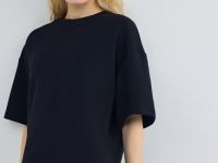 Футболка оверсайз с разрезами, Черный