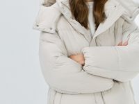 Утеплённая куртка с капюшоном, Бежевый