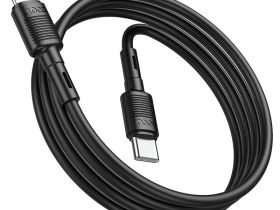 Кабель Hoco X83 Victory (Type-C) на (Lightning) 2.4A/20W 100см силиконовый (черный)