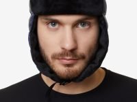 Пуховая шапка-ушанка BASK