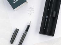 Ручка перьевая Малевичъ с конвертером, перо EF 0,4 мм, набор с двумя картриджами, мокрый асфальт