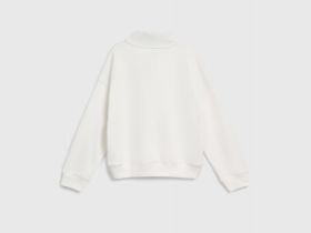 Свитшот с воротником-стойкой на молнии для девочек, Белый