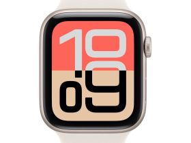 Умные часы Apple Watch SE (2025) 44 мм алюминиевый корпус Бежевые, с бежевым спортивным ремешком M/L