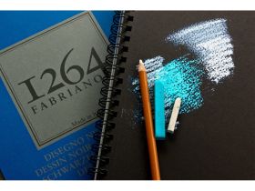 Альбом для графики на спирали Fabriano "1264 BLACK" 21х29,7 см 40 л 200 г