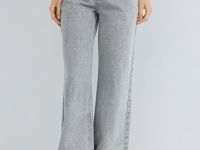 Широкие джинсы с высокой посадкой, Серый