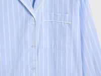 Пижамная рубашка в полоску, Голубой