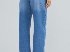 Джинсы Barrel с высокой посадкой, Голубой