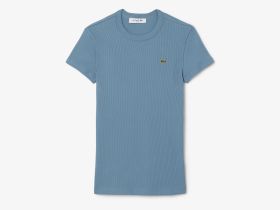 Женская футболка Lacoste приталенного кроя из хлопка в рубчик