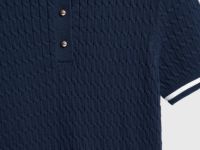 Джемпер поло в рубчик, Синий