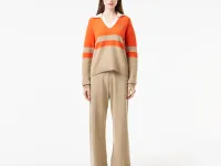 Женский шерстяной свитер Lacoste с v-образным вырезом