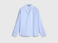 Пижамная рубашка в полоску, Голубой