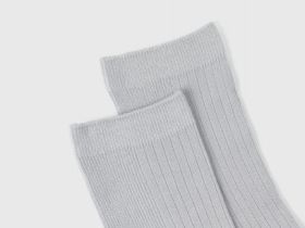 Носки в рубчик с содержанием вискозы, Серый