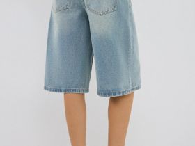 Шорты-бермуды со средней посадкой, Синий