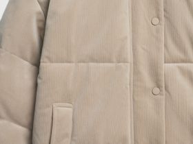 Утеплённая куртка из вельвета, Бежевый