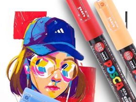 Маркер UNI "POSCA" PC-1M, 0,7 мм, наконечник пулевидный, цвет сине-серый