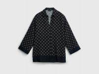 Принтованная блузка с рукавом 7/8, Черный