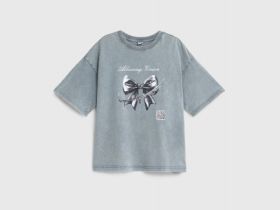 Футболка с AR-принтом для девочек, Серый