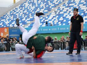 Стали известны победители соревнований по мас-рестлингу и борьбе корэш на Сабантуе