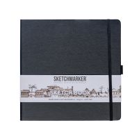 Блокнот для зарисовок Sketchmarker 20*20 cм 80 л 140 г, твердая обложка Черный