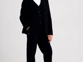 Костюм текстильный для девочек: брюки, пиджак