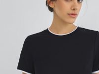 Футболка с контрастной окантовкой, Черный