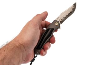 Складной нож Steelclaw Алыча, сталь ламинат SKD-11, рукоять алюминий/рог