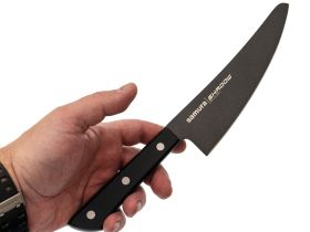 Поварской кухонный шеф-нож Samura Shadow 16.6 см, сталь Aus 8, сталь AUS-8, рукоять ABS-Пластик