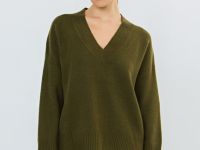 Джемпер из мягкой пряжи с шерстью, Зеленый