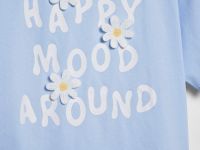 Свободная футболка для девочек, Голубой