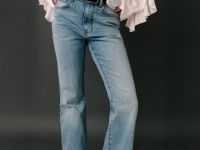 Джинсы Клёш с эластаном, Голубой