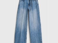 Широкие джинсы из плотного денима, Синий