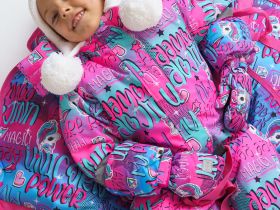 Зимние варежки-краги для девочки