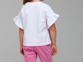 Комплект трикотажный для девочек: фуфайка (футболка), бриджи