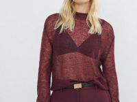 Полупрозрачный джемпер с шерстью альпака, Фиолетовый