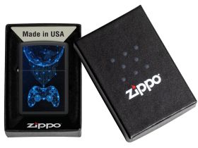 Зажигалка ZIPPO Gaming с покрытием Black Matte, латунь/сталь, черная, матовая, 38x13x57 мм