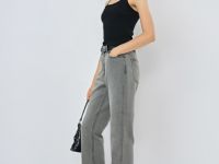 Прямые джинсы со средней посадкой, Серый